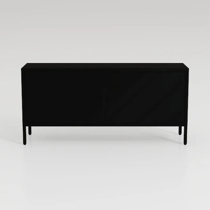 Minimalist Black Solid Metal Sideboard Storage Cabinet 3D Model