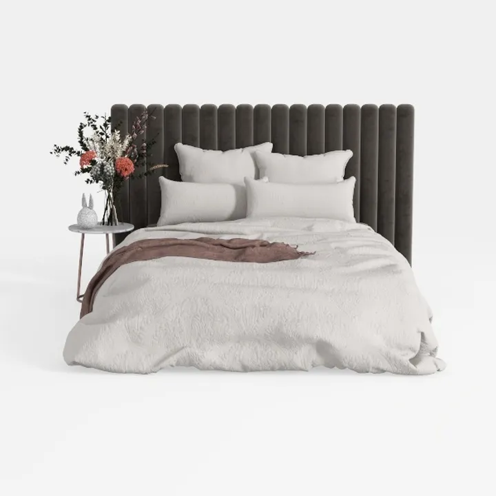 Roanne Light Grey King Upholstered Headboard