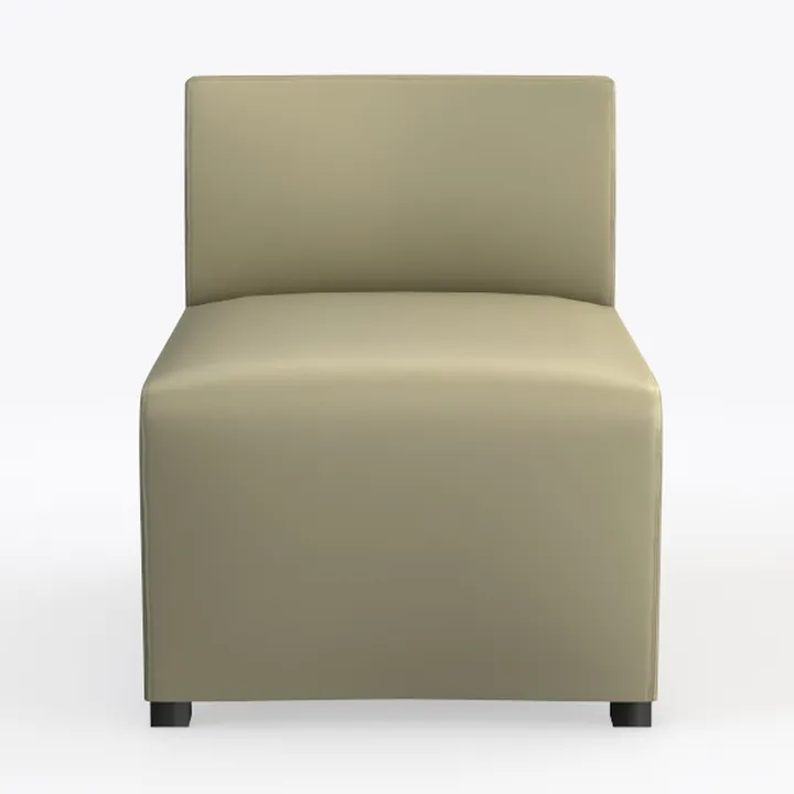 Minimalist Solid Leather Armless Chair 3D Model