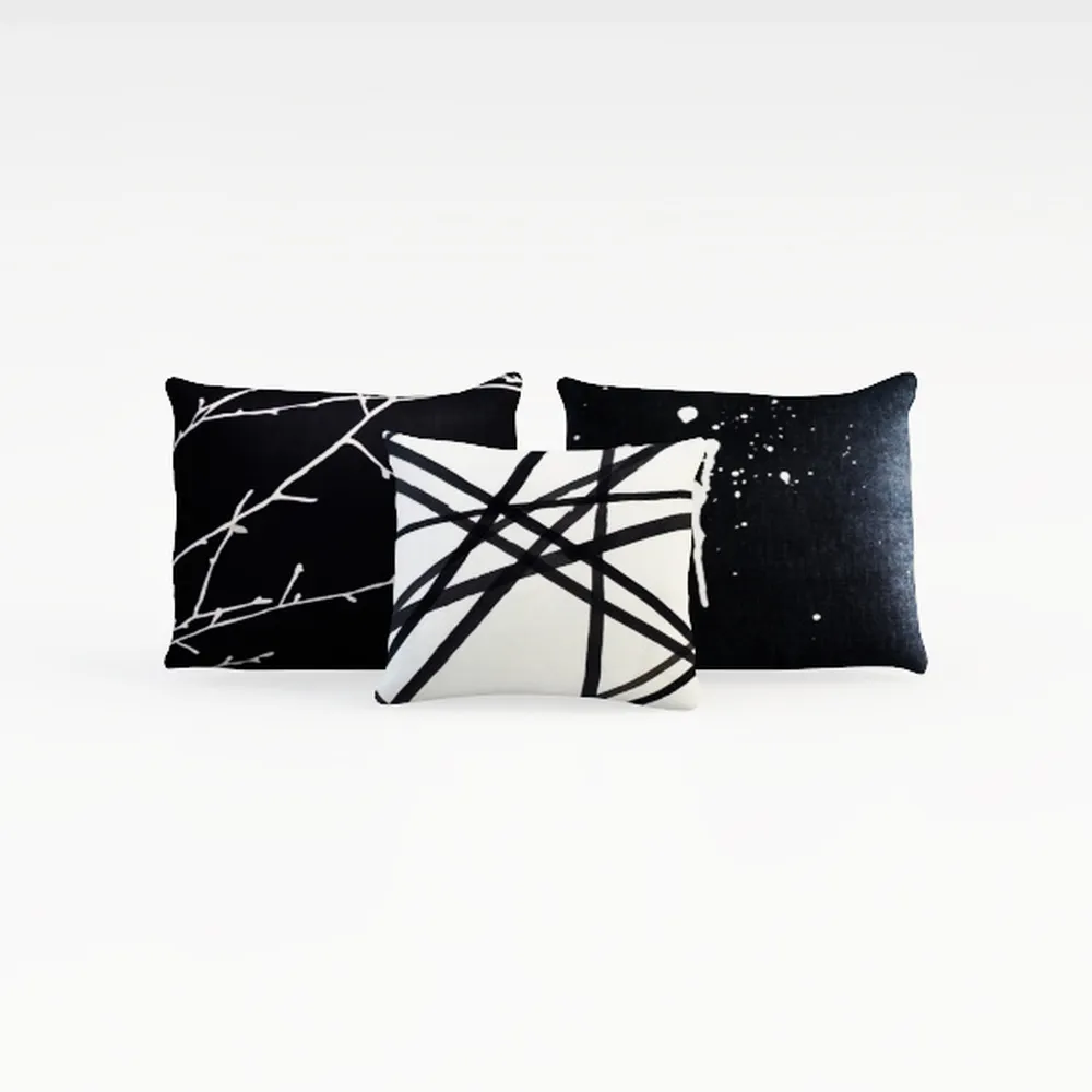 Yangest Black Square Pillow Cover Cut Velvet Zebra