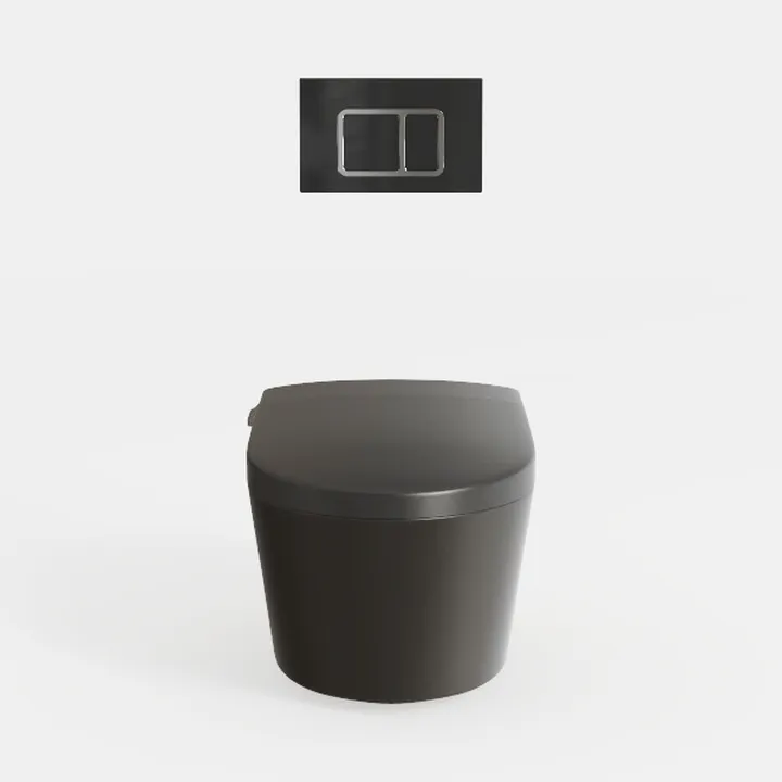 Black Smart Toilet with Built-in Tank and Air