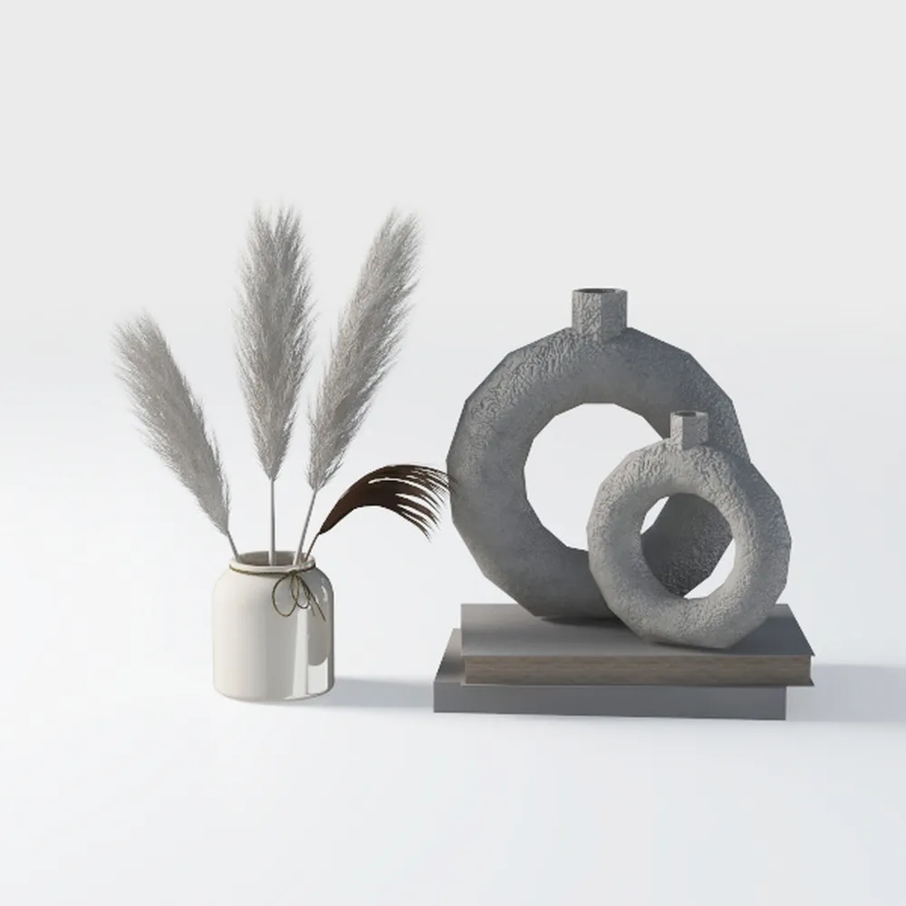 Nordic Vase Circular Hollow Ceramic Donuts Flower 