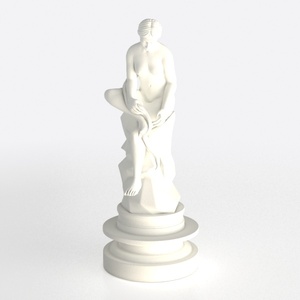 Classic White Marble Female Figure Sculpture Decor 3D Model