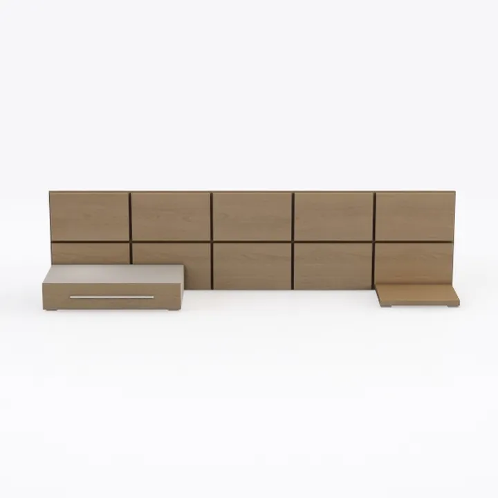 DEKIT GRUPO RIMOBEL Greta Testiera Singola con Comodino, Legno, Nordic E Grafite, cama Individual