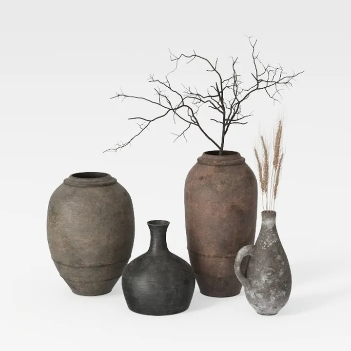 CwlwGO-Ceramic Rustic Bud Vase Sets, Small Boho