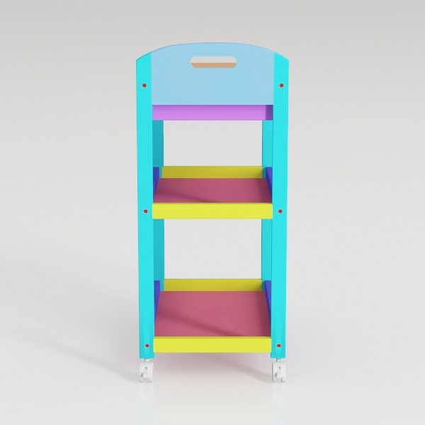 3 Tier Metal Rolling Cart with Lockable Wheels and