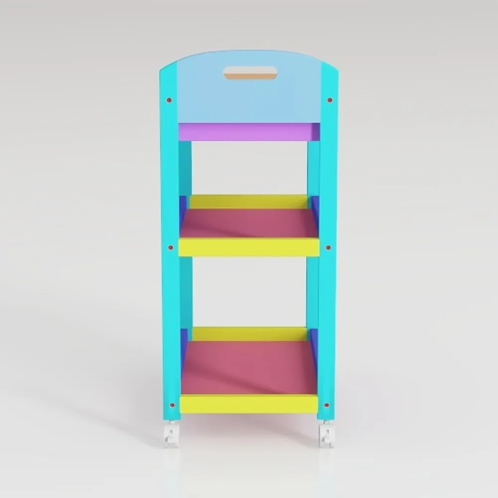 3 Tier Metal Rolling Cart with Lockable Wheels and