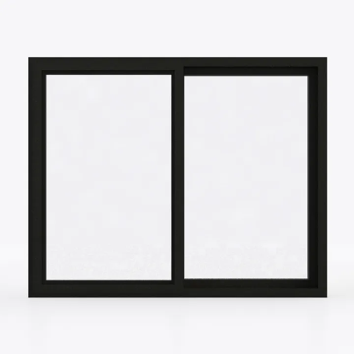 Minimalist Black Metal Glass Sliding Window 3D Model