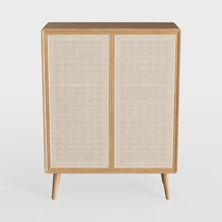 Natural Rattan Cabinet Sideboard with Storage