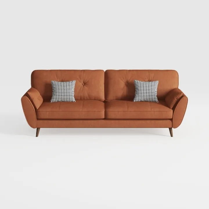 Linen Loveseat Sofa with two side storage pockets,