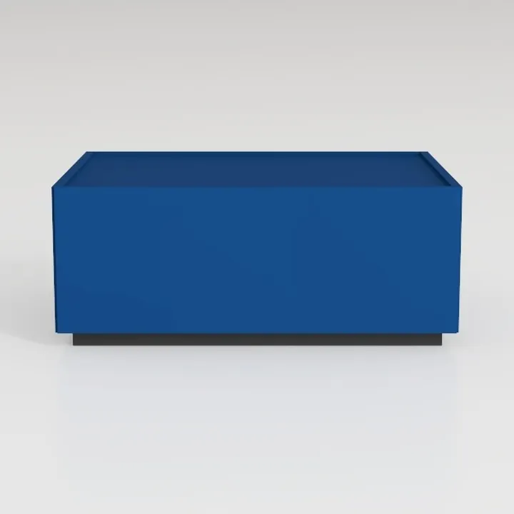 Minimalist Blue Solid Wood Rectangle Coffee Table 3D Model