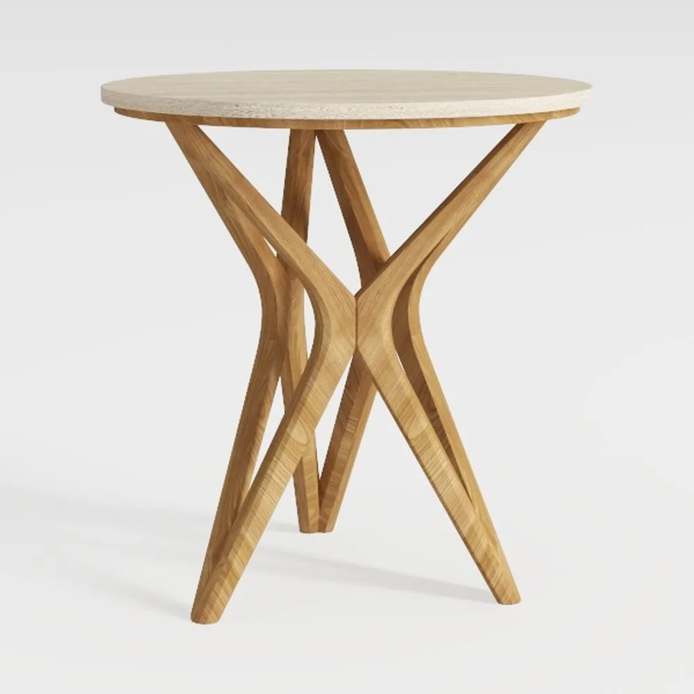 Farmhouse End Table Distressed Wood Side Table