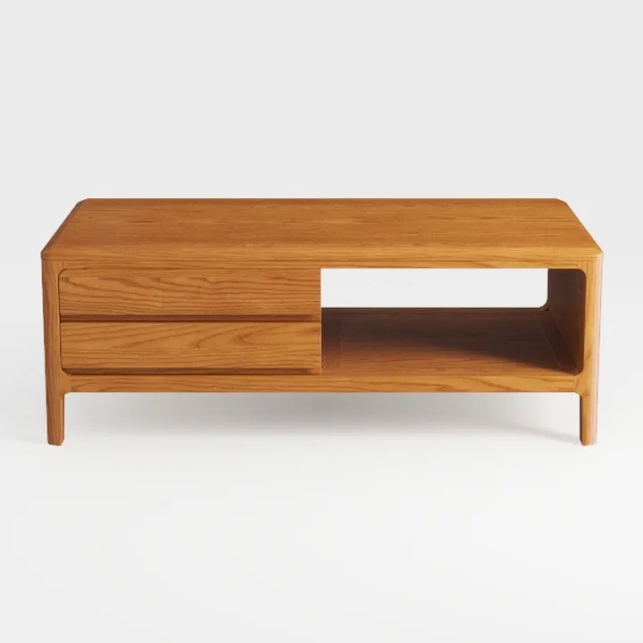Mid-Century Modern Rectangular Wood Coffee Table 