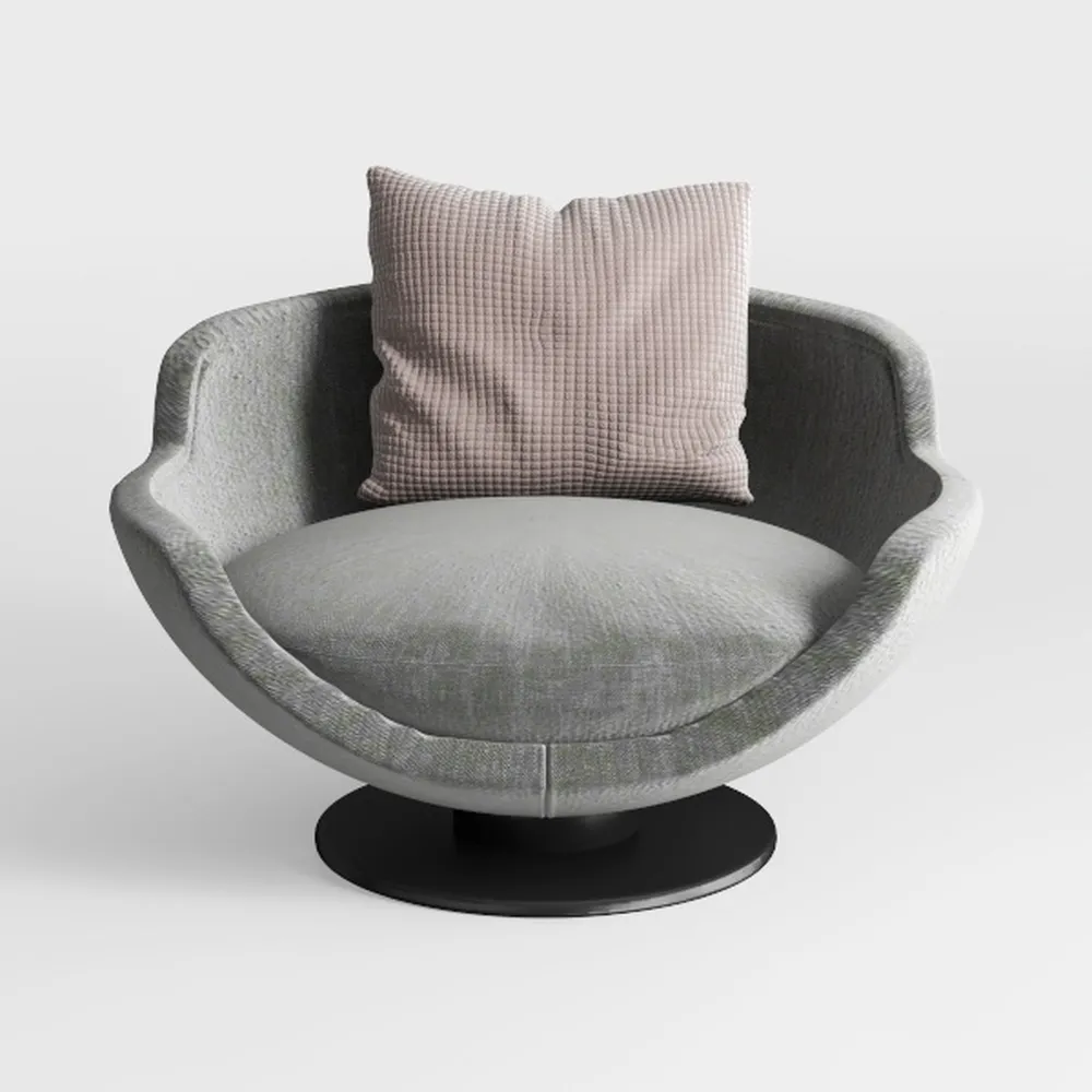 HUMEHA Teddy Swivel Barrel Chair, Modern Round Acc