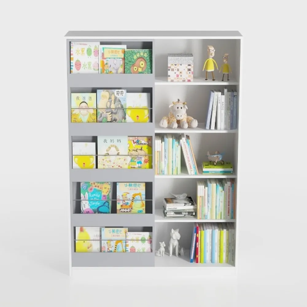 4 Tier Kids Wooden Bookshelf,Five Layer Sling