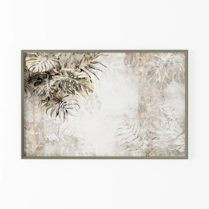 Vintage Tropical Monstera Leaf Framed Wall Art Print 3D Model