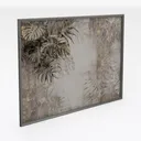 Vintage Tropical Monstera Leaf Framed Wall Art Print 3D Model Right 45 Degree View