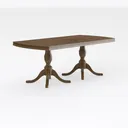 Traditional Solid Wood Double Pedestal Dining Table 3D Model Right 45 Degree View