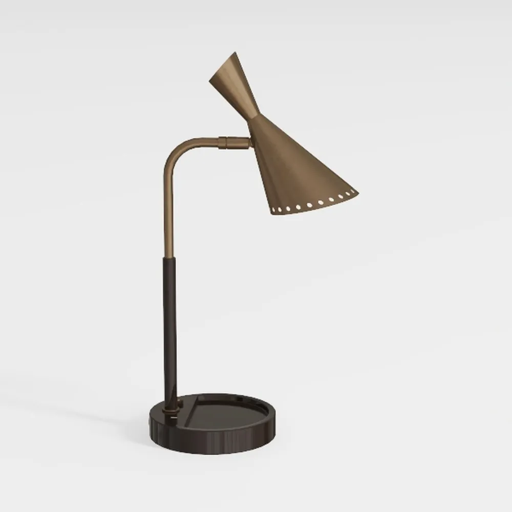 Hand Woven Rattan Table Lamp Vintage Desk Lamp for