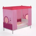 Capri Pink Twin Size Metal Bed Frame Right 45 Degree View