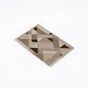 Minimalist Geometric Pattern Neutral Tone Area Rug 3D Model Left 45 Degree View