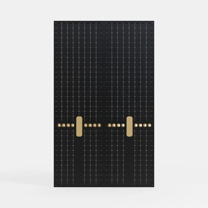 Modern Minimalist Black Gold Accent Wardrobe 3D Model