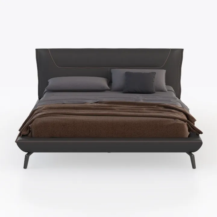 FURINNO Pessac PU Leather Upholstered Platform, Tw