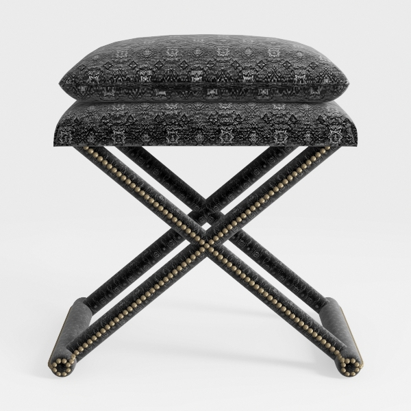 Mystic Gray Accent Ottoman