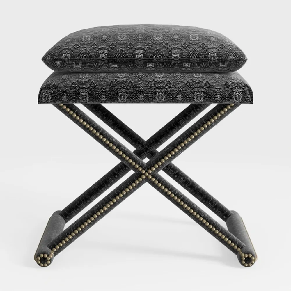 Mystic Gray Accent Ottoman