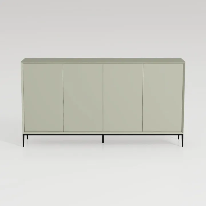 Minimalist Light Green Solid Wood Metal Sideboard 3D Model