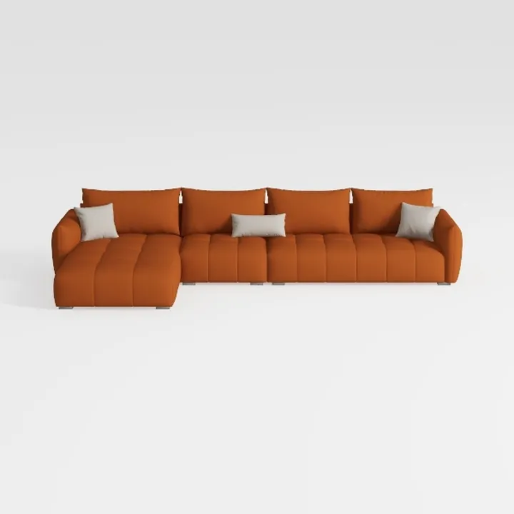 108.3" Modular L Shaped Sofa, Corduroy Fabric Sect