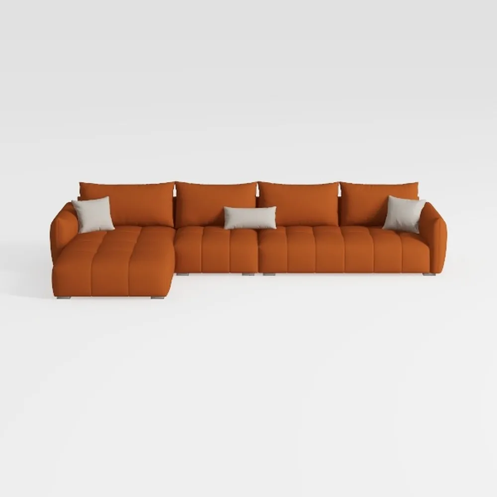108.3" Modular L Shaped Sofa, Corduroy Fabric Sect