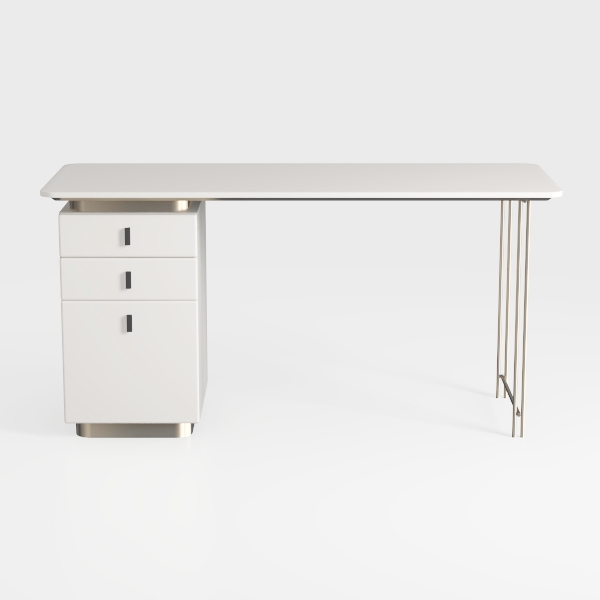 Lufeiya Small White Desk with Fabric Drawers, 40 I