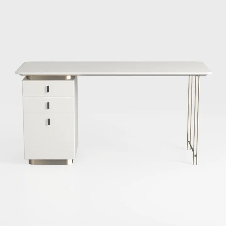 Lufeiya Small White Desk with Fabric Drawers, 40 I