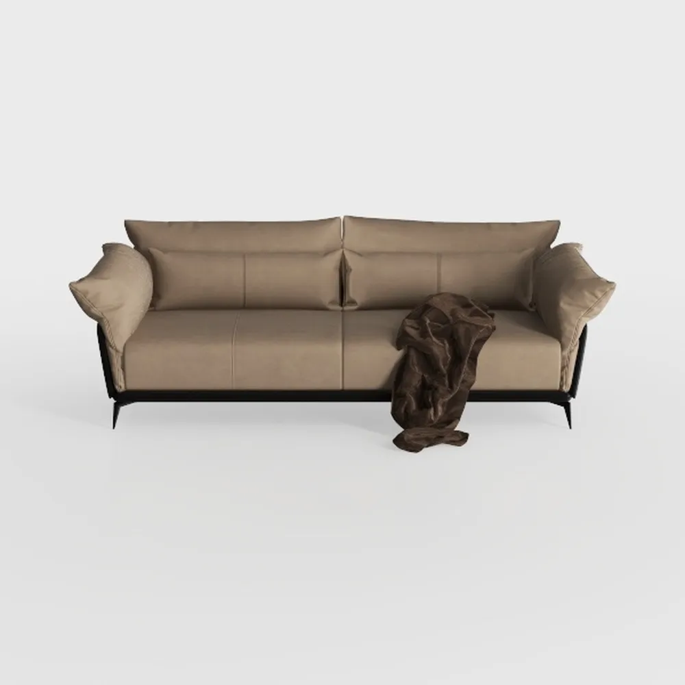 Armen Living Serenity 79" Fossil Gray Velvet Sofa 