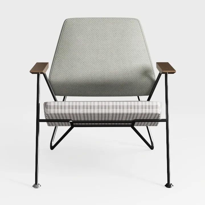 Guilia Frost Gray with Metal Frame Sling Accent Ch