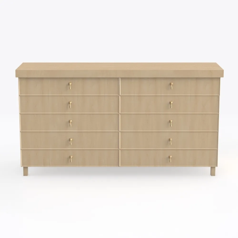 Marsail 8 Drawer Wooden Dresser with Smooth