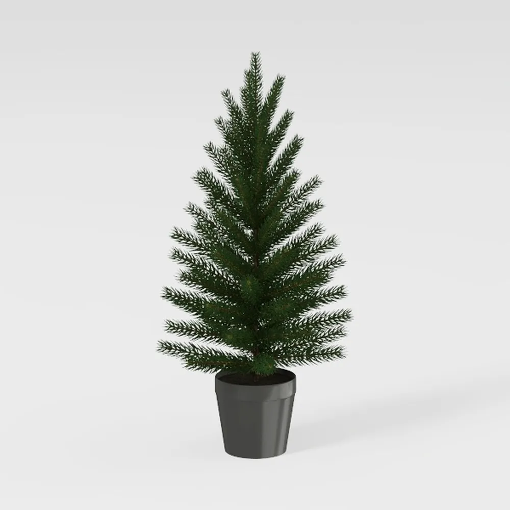 2 Pack 37 Inch Artificial Cedar Topiary Trees for