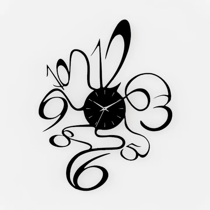 Minimalist Black Metal Artistic Wall Clock 3D Model