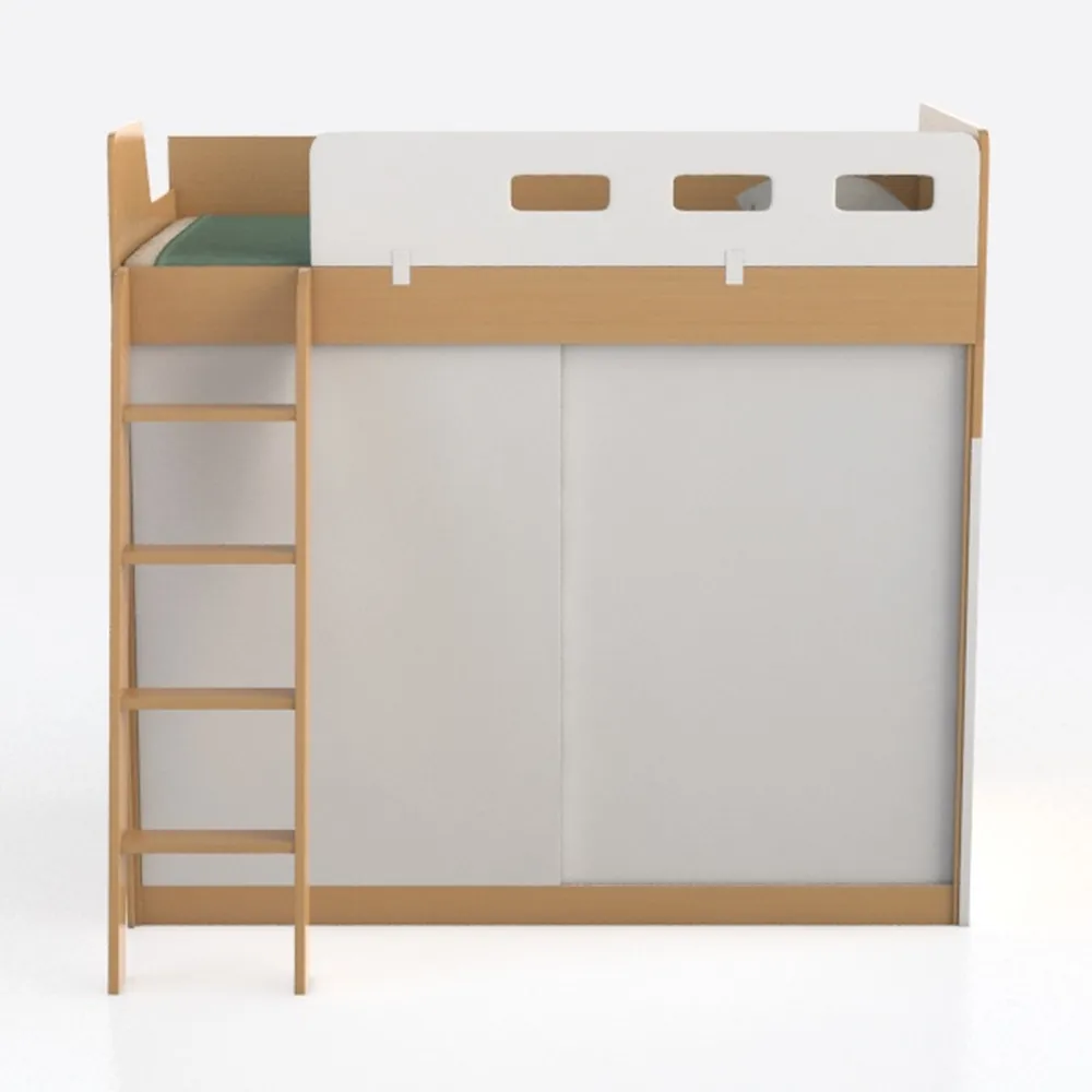 Babyletto Tiptoe Bunk Bed in White and Washed Natu