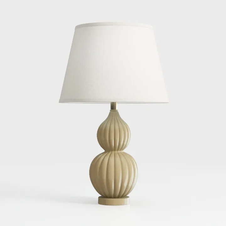 Minimalist Fluted Ceramic Table Lamp 3D Model