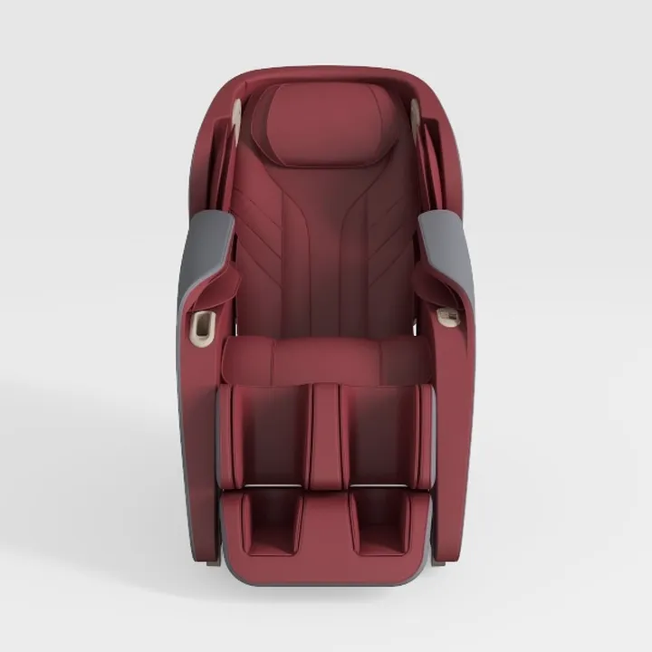 Burgundy Leather Modern Massage Chair 3D Model