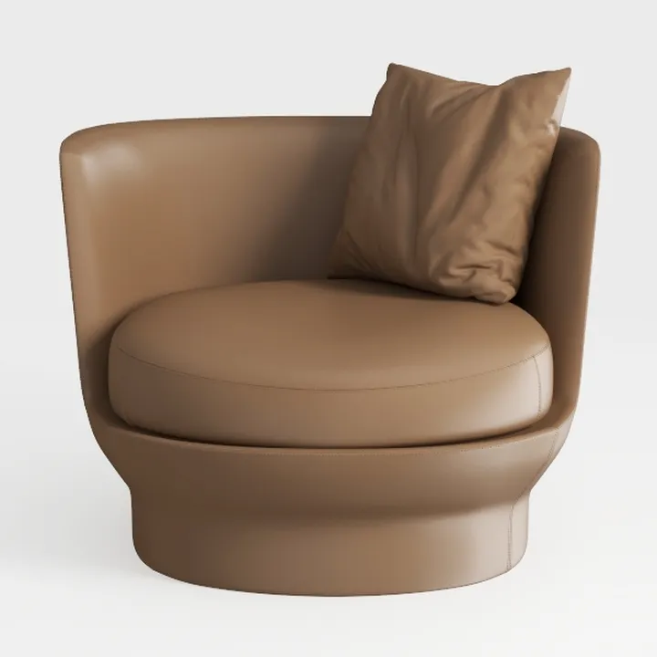 VESCASA Velvet Barrel Accent Chair with Open-Back