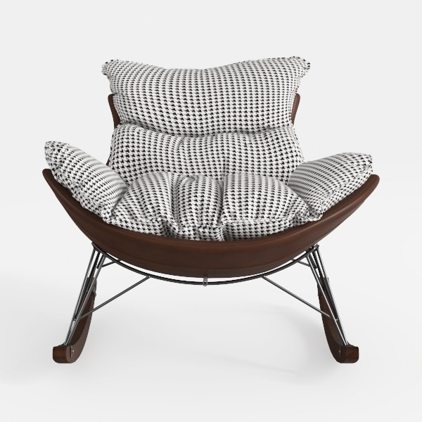 Garden Rocking Chair with Ottoman, Fabric Upholste