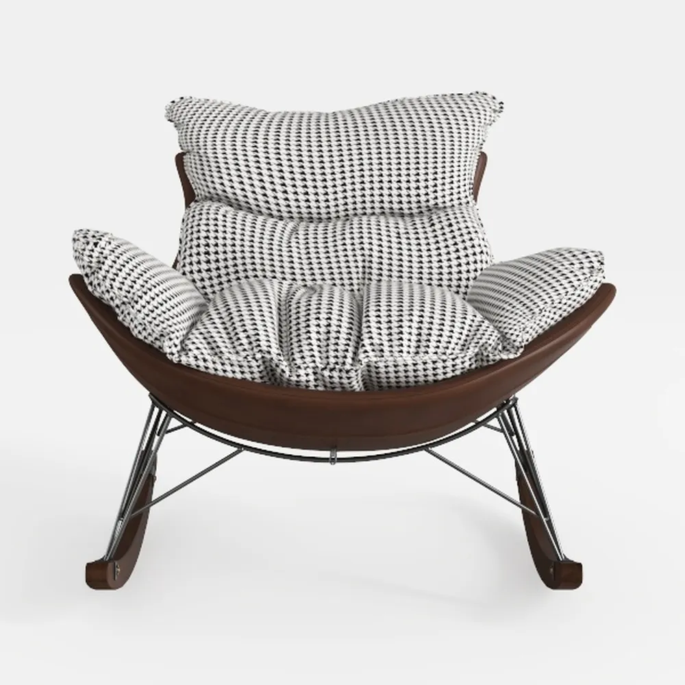 Garden Rocking Chair with Ottoman, Fabric Upholste