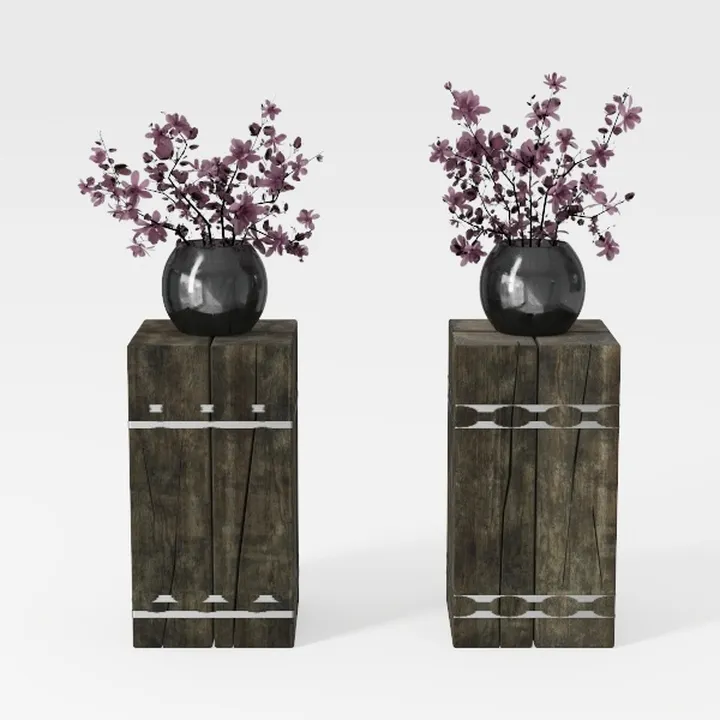 Rustic Ceramic Tall Floor Vase,19.7 Inch Black