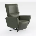Modern Dark Green Leather Recliner Armchair 3D Model Right 45 Degree View