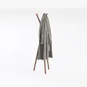Coat Rack FreeStanding Sturdy Coat Tree Wooden Left 45 Degree View