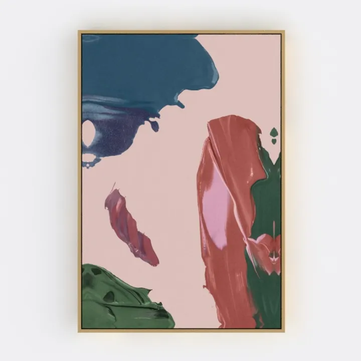 Mangos Canvas Sunset Abstract Wall Art, Gold Frame