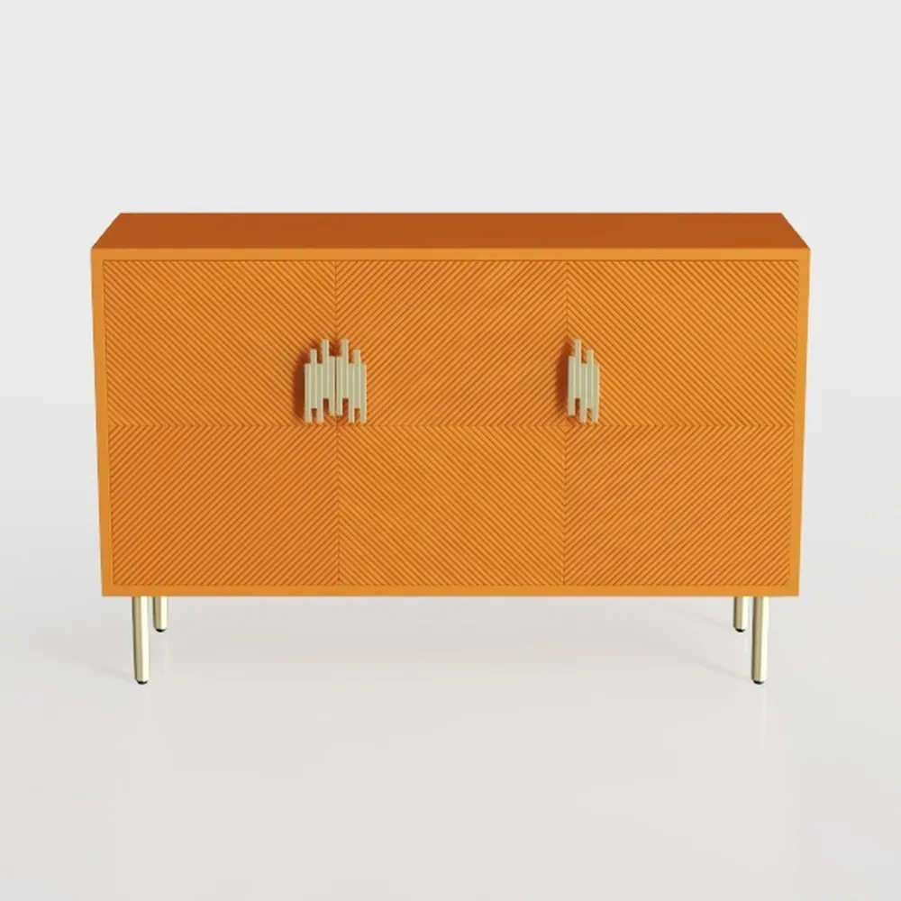 Orange Wide Metal Locker Storage Cabinet, 2 Door